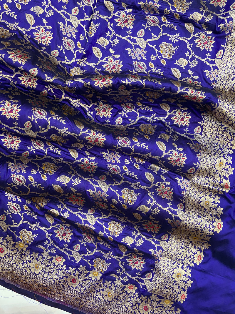 Pure Katan Silk Handloom Banarasi Dupatta - Meenakari - The Handlooms