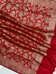 Pure Katan Silk Handloom Banarasi Dupatta - Meenakari - The Handlooms