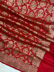 Pure Katan Silk Handloom Banarasi Dupatta - Meenakari - The Handlooms