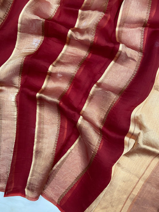 Pure kora Tissue Banarasi Brocade Handloom Dupatta