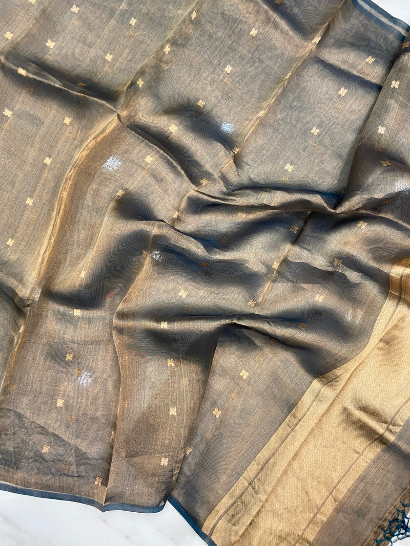 Pure kora Tissue Banarasi Brocade Handloom Dupatta - The Handlooms