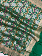 Pure Katan Silk Handloom Banarasi Dupatta - Meenakari - The Handlooms
