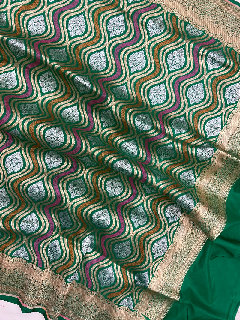 Pure Katan Silk Handloom Banarasi Dupatta - Meenakari - The Handlooms