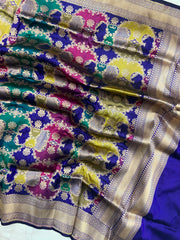 Pure Katan Silk Handloom Banarasi Dupatta - Rangkart - The Handlooms