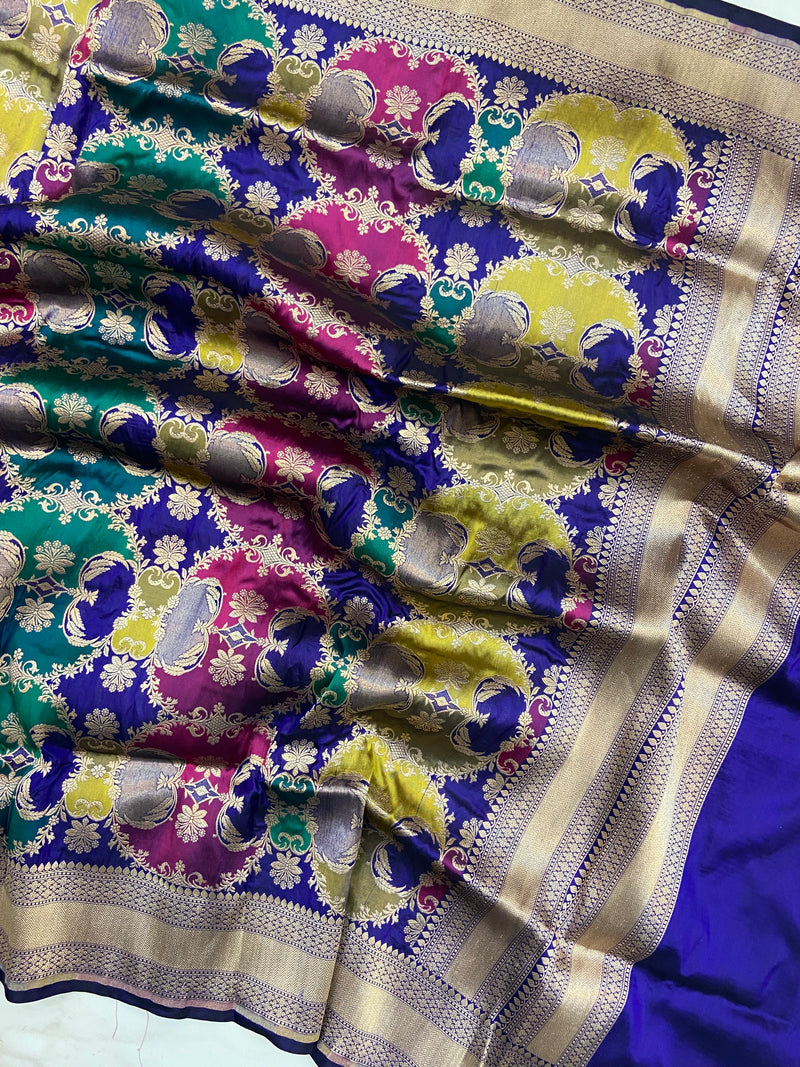 Pure Katan Silk Handloom Banarasi Dupatta - Rangkart - The Handlooms