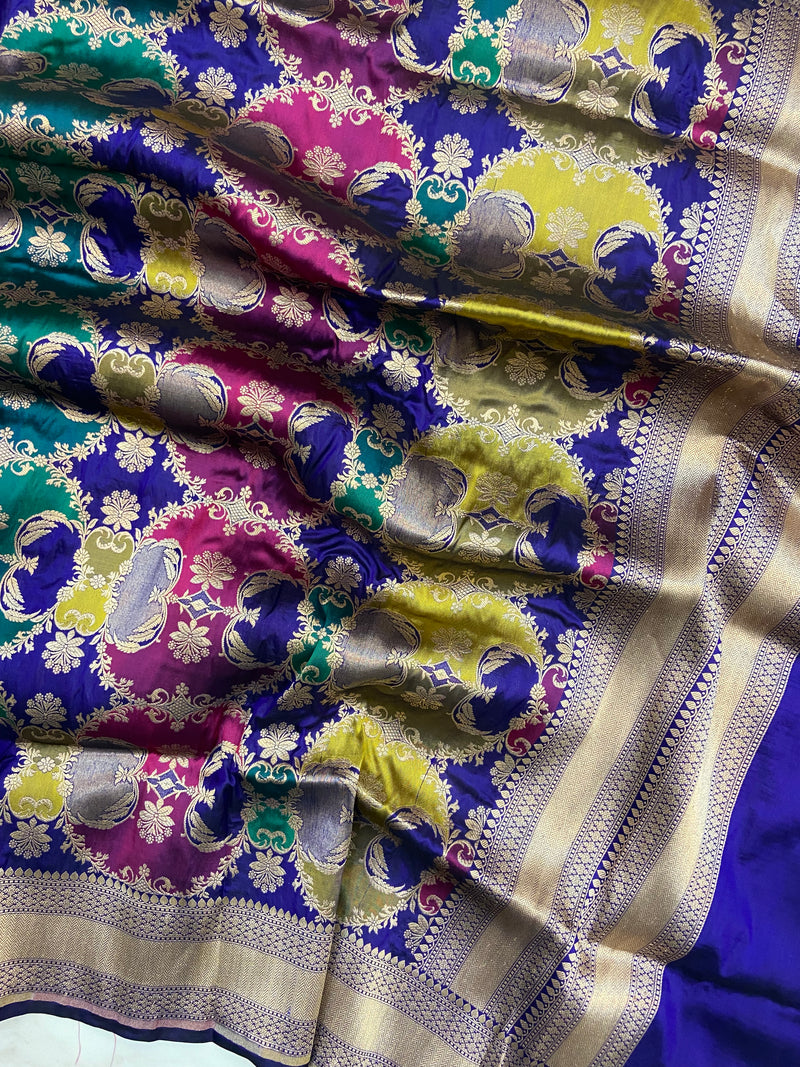Pure Katan Silk Handloom Banarasi Dupatta - Rangkart - The Handlooms
