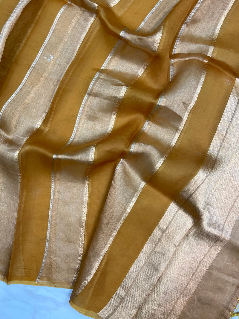 Pure kora Tissue Banarasi Brocade Handloom Dupatta - The Handlooms