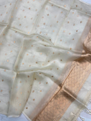 Pure kora Banarasi Handloom Dupatta - The Handlooms