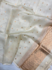 Pure kora Banarasi Handloom Dupatta - The Handlooms