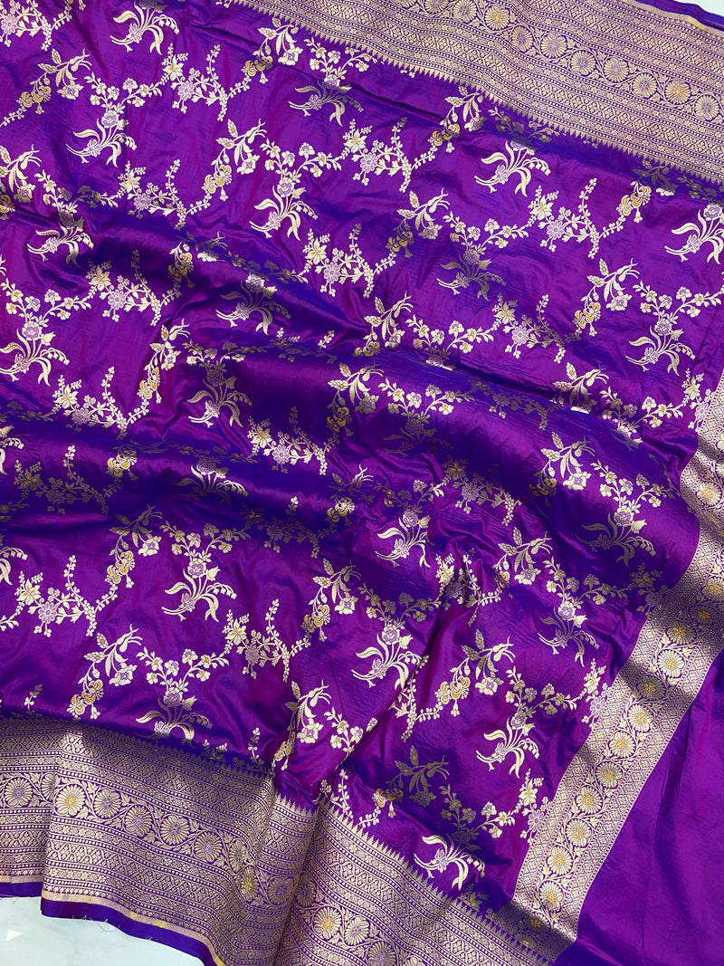 Pure Katan Silk Handloom Banarasi Dupatta - Meenakari - The Handlooms