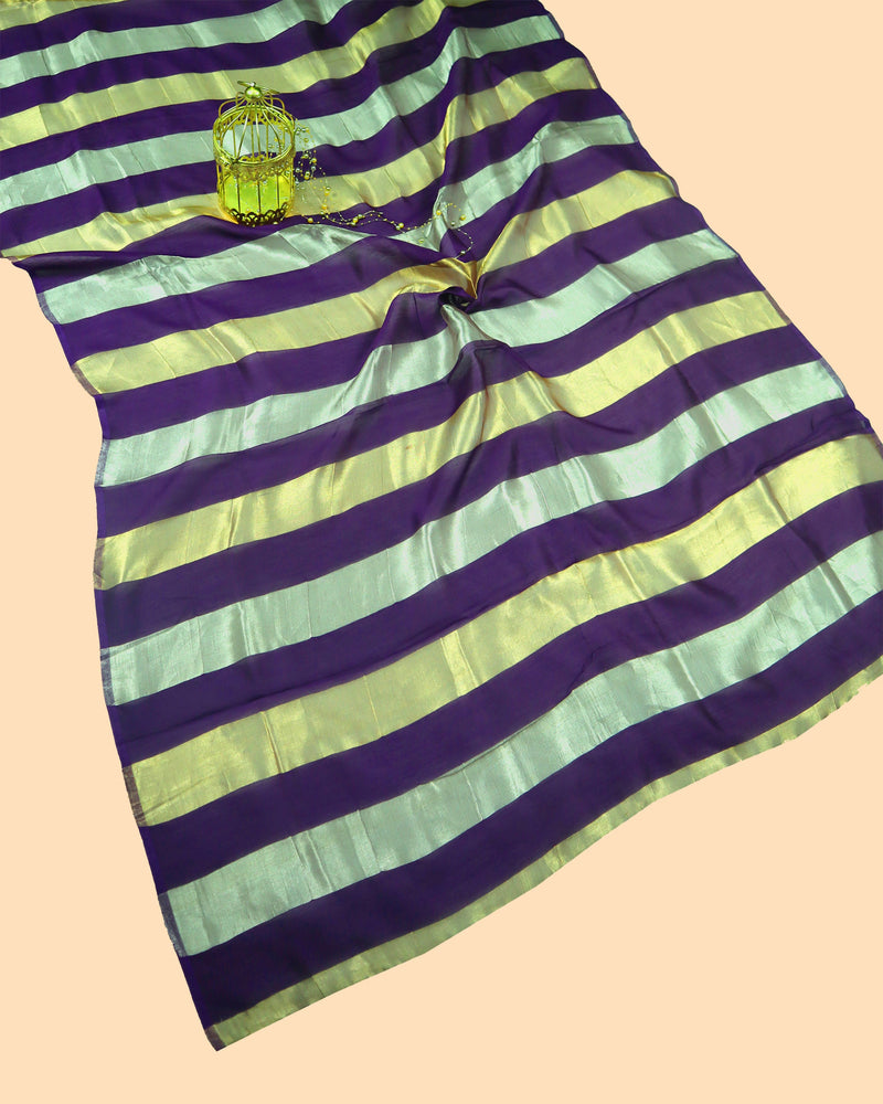 Pure tissue Chanderi Handloom Banarasi Saree - The Handlooms