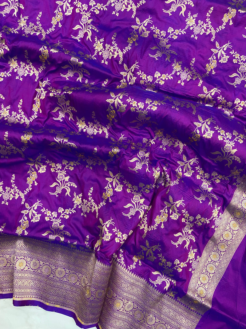 Pure Katan Silk Handloom Banarasi Dupatta - Meenakari - The Handlooms