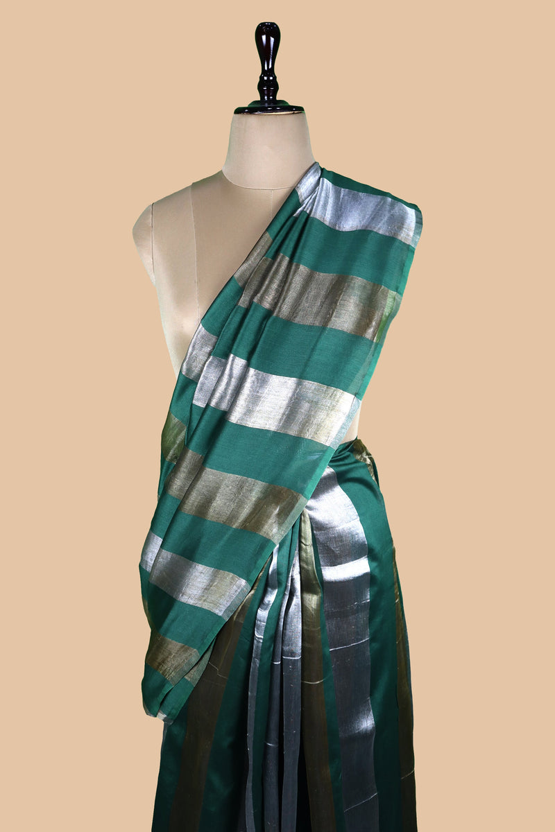 Pure tissue Chanderi Handloom Banarasi Saree - The Handlooms
