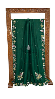 Pure Crepe Silk Handloom Banarasi Saree with Handwork - The Handlooms