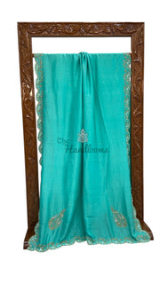 Pure Crepe Silk Handloom Banarasi Saree with Handwork - The Handlooms