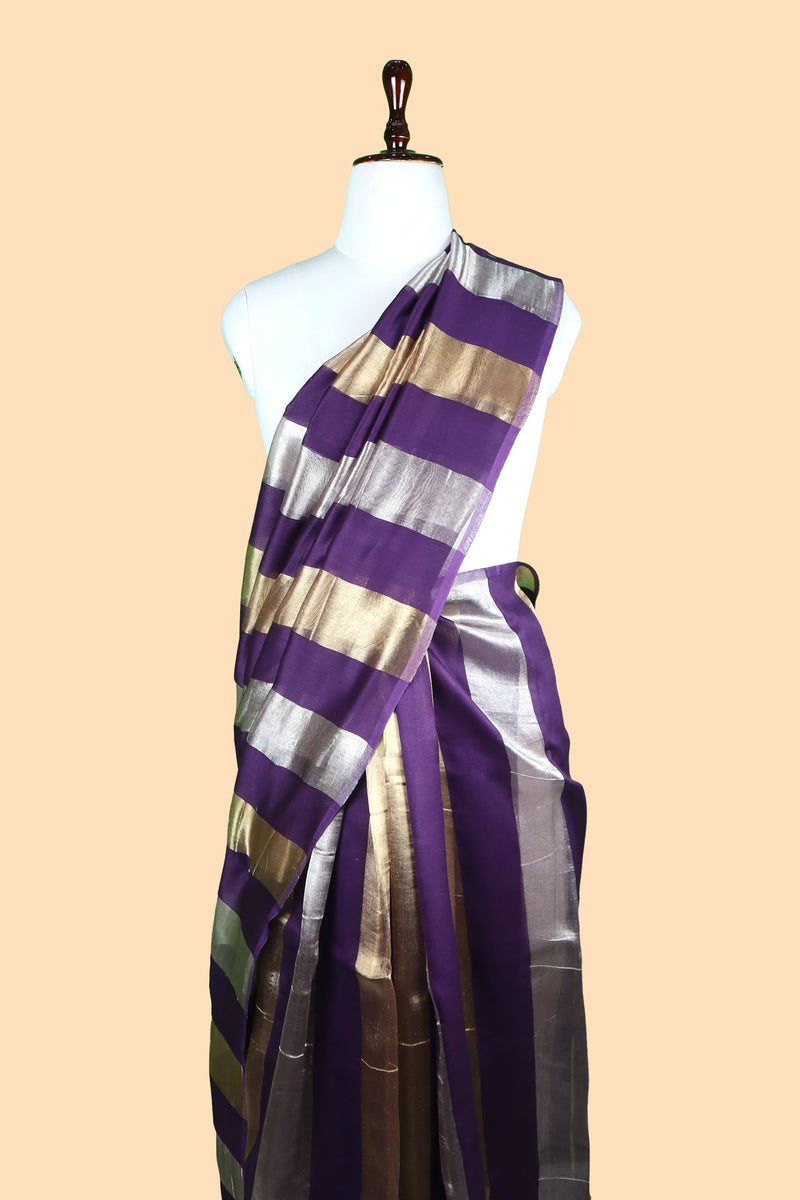Pure tissue Chanderi Handloom Banarasi Saree - The Handlooms