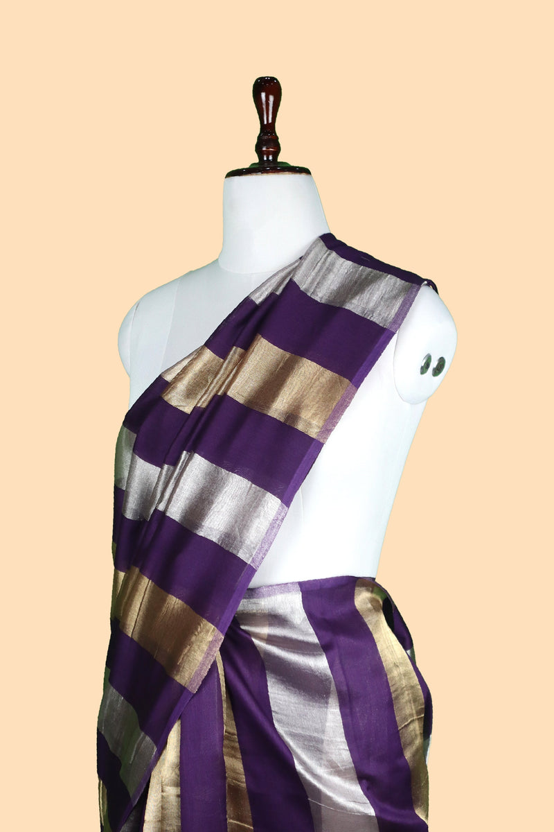 Pure tissue Chanderi Handloom Banarasi Saree - The Handlooms