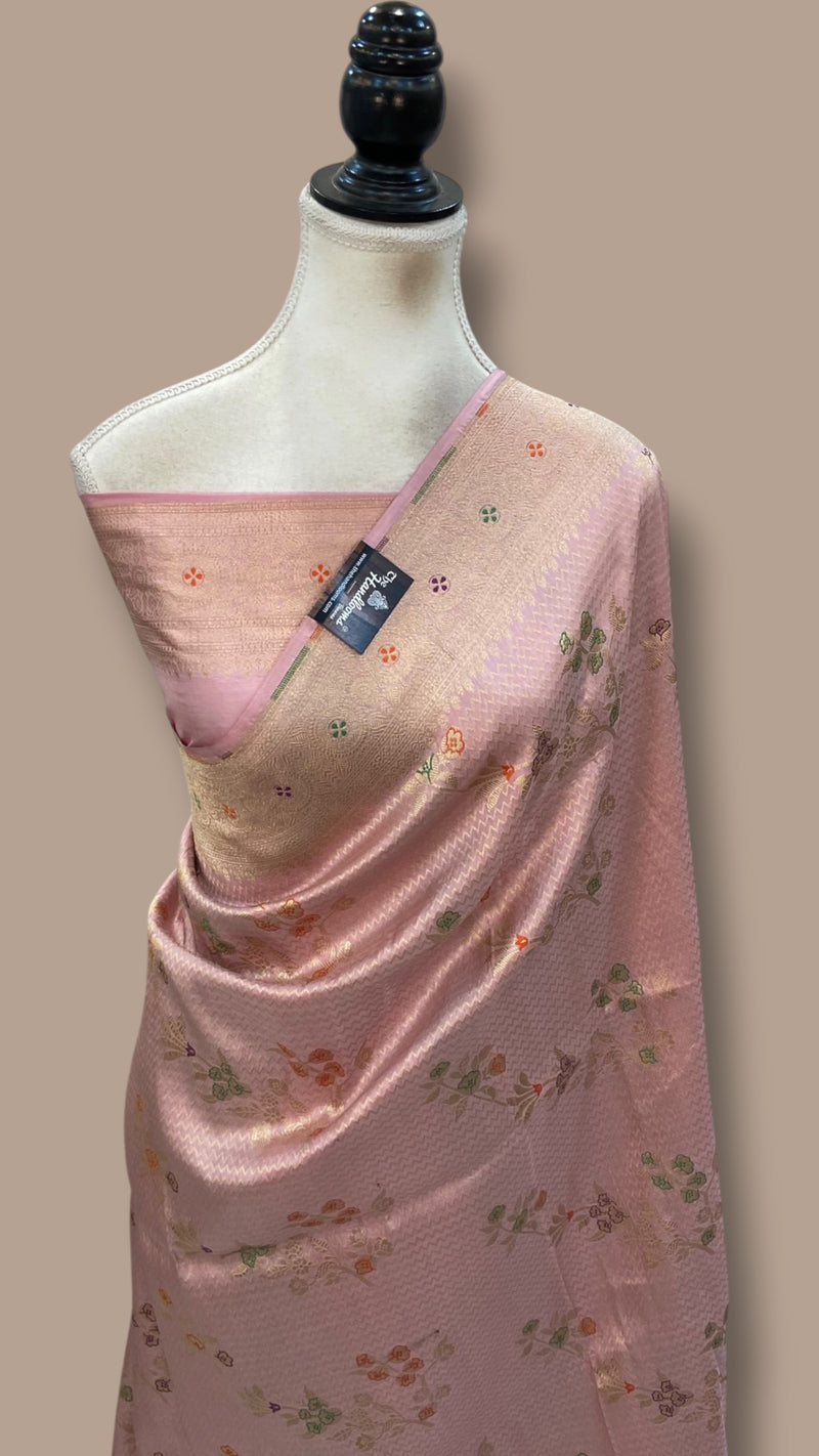 Regal Pure Katan Silk Banarasi Saree – Handwoven Tanchui Brocade
