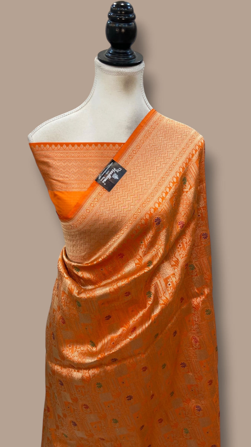 Regal Pure Katan Silk Banarasi Saree – Handwoven Tanchui Brocade