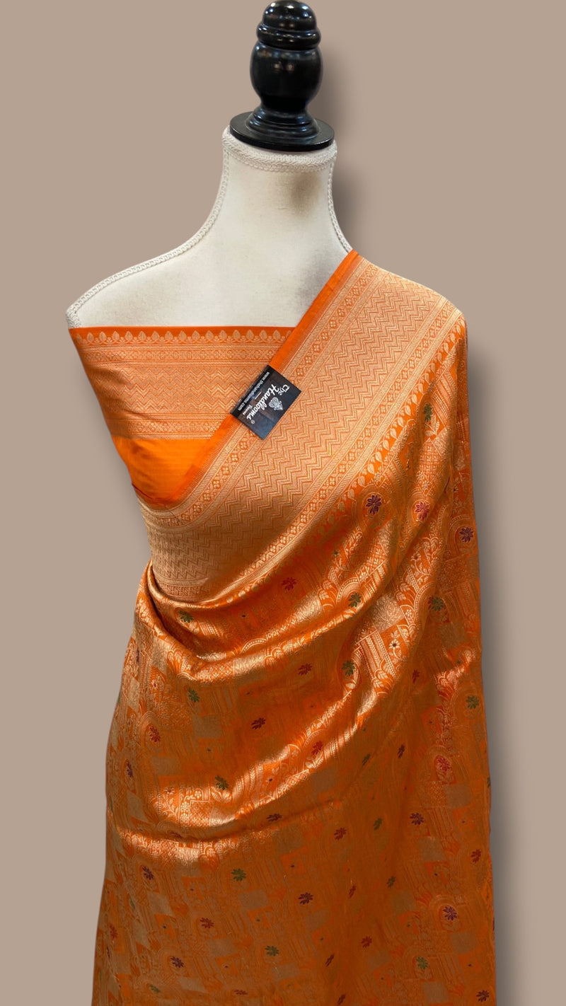 Regal Pure Katan Silk Banarasi Saree – Handwoven Tanchui Brocade