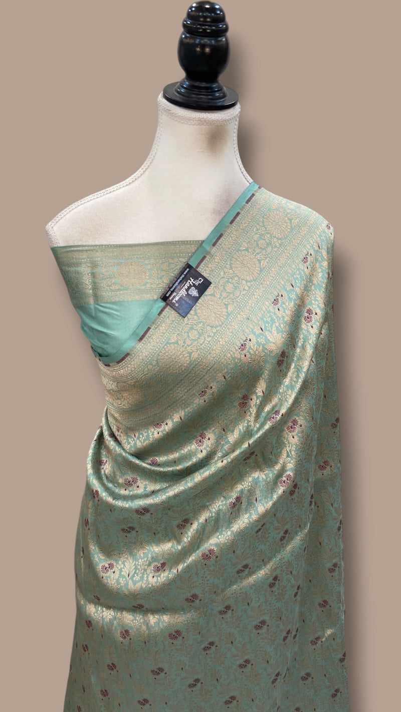 Regal Pure Katan Silk Banarasi Saree – Handwoven Tanchui Brocade