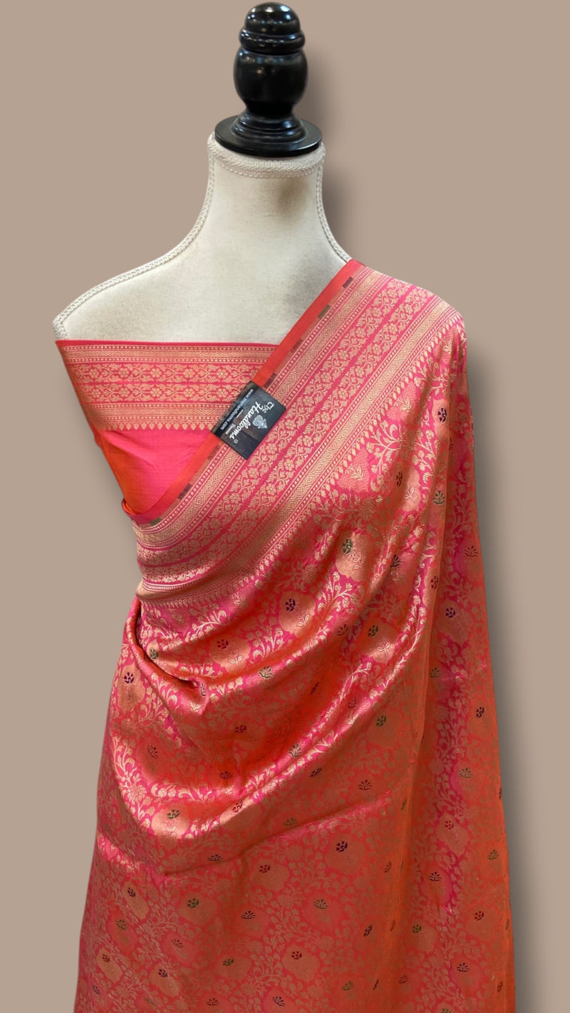 Regal Pure Katan Silk Banarasi Saree – Handwoven Tanchui Brocade