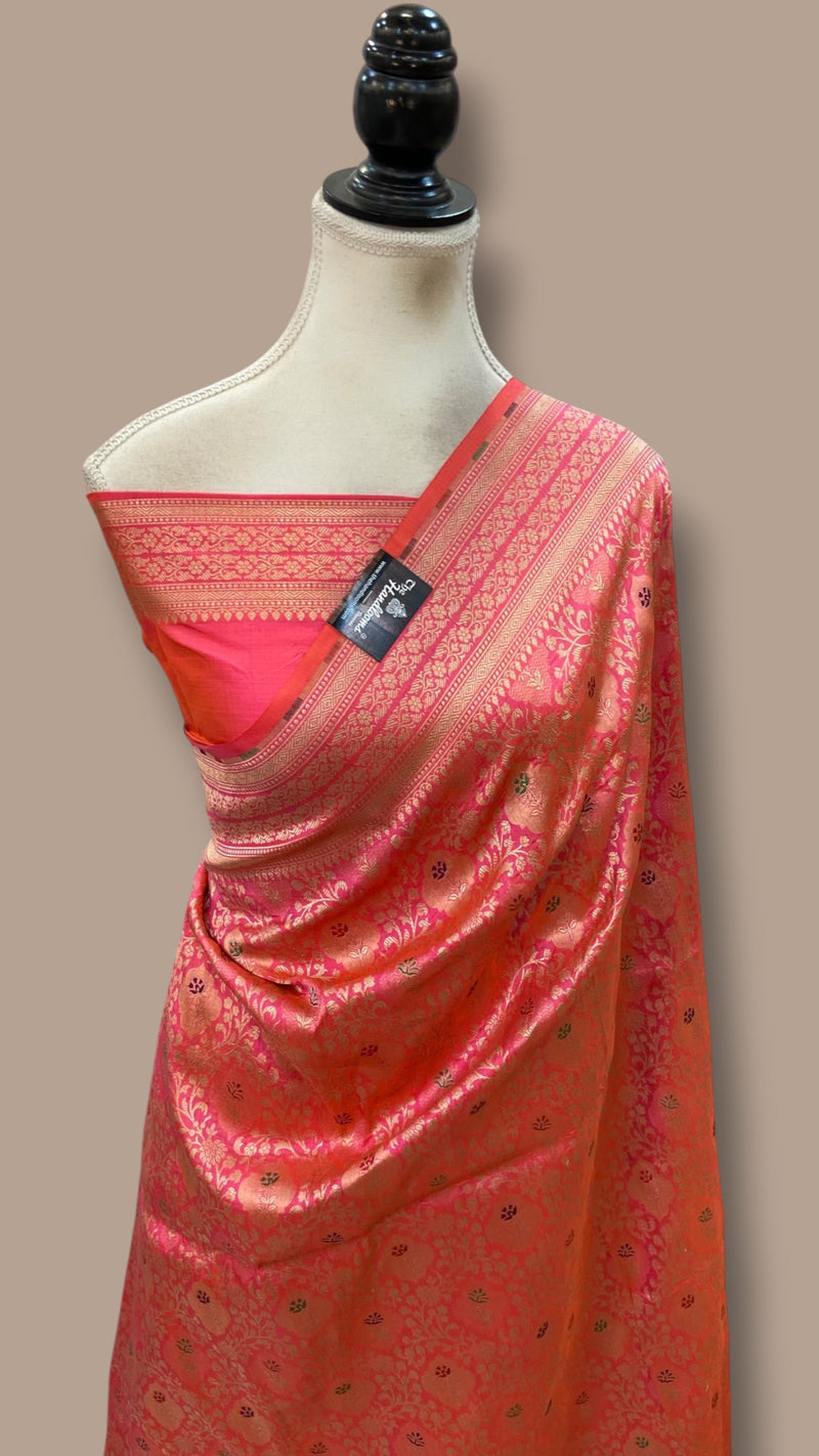Regal Pure Katan Silk Banarasi Saree – Handwoven Tanchui Brocade