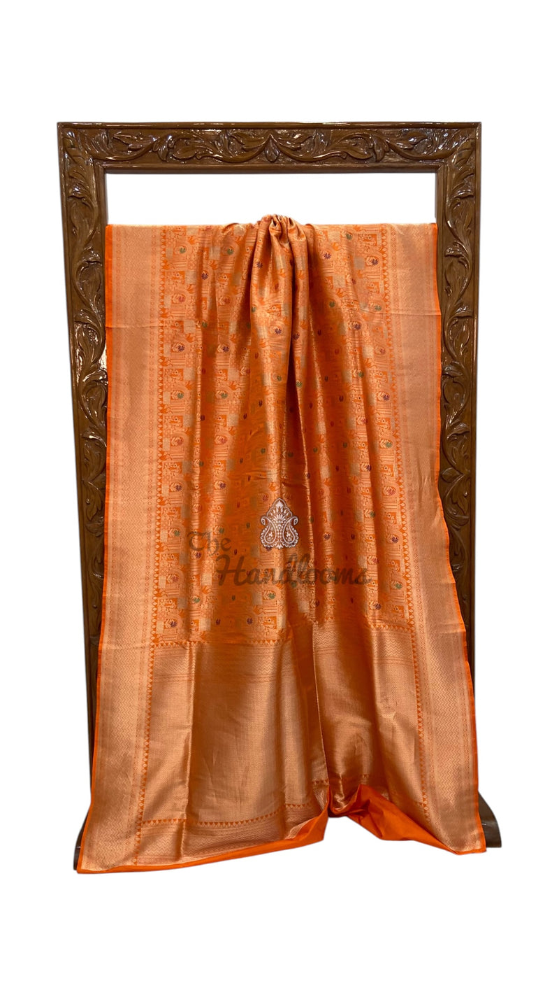 Regal Pure Katan Silk Banarasi Saree – Handwoven Tanchui Brocade