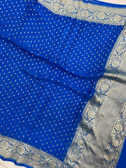 Pure Khaddi Georgette Dupatta - water zari - The Handlooms