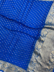 Pure Khaddi Georgette Dupatta - water zari - The Handlooms