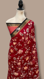 Pure Organza Chikankari Handloom Banarasi Saree - The Handlooms