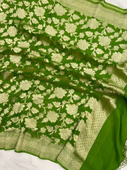 Pure Khaddi Georgette Handloom Dupatta - The Handlooms