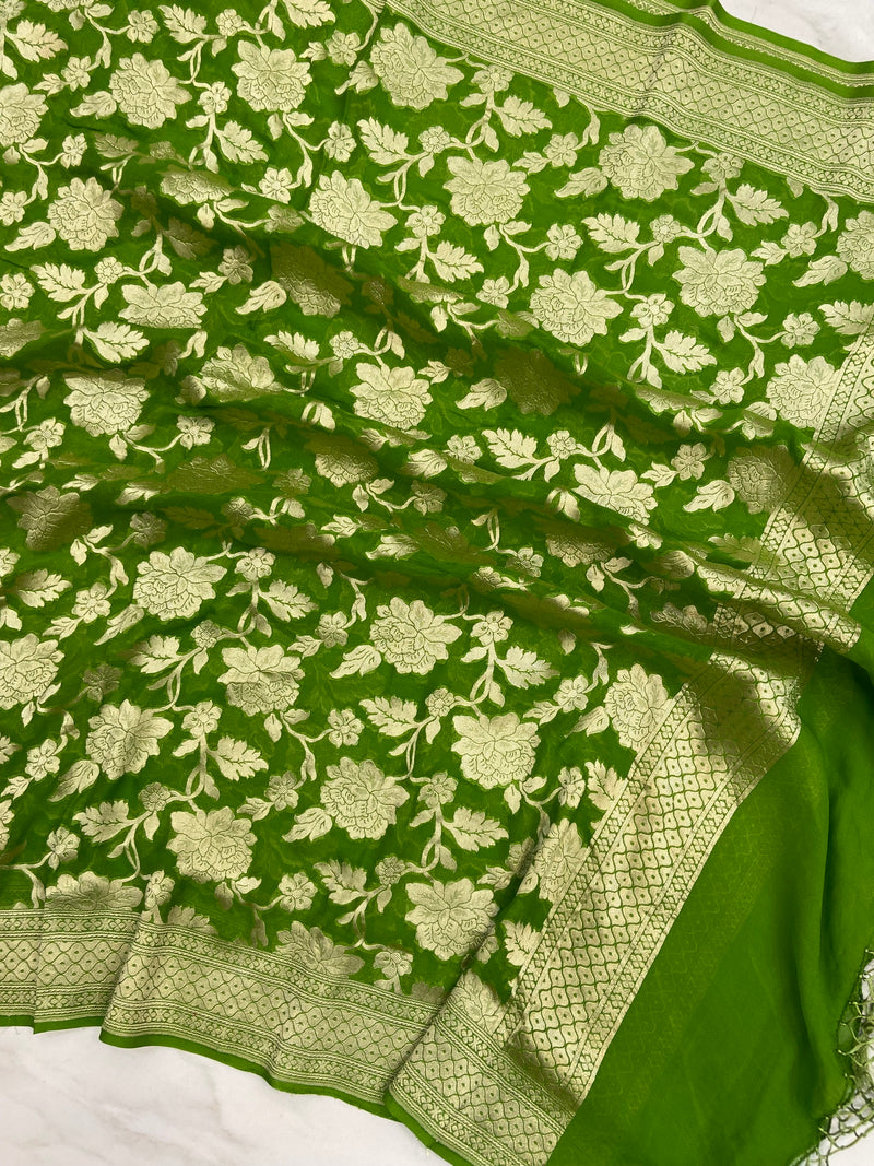 Pure Khaddi Georgette Handloom Dupatta - The Handlooms