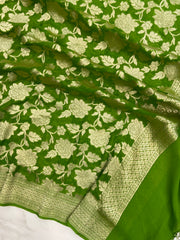 Pure Khaddi Georgette Handloom Dupatta - The Handlooms