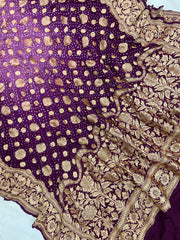 Pure Georgette Banarasi Bandhej Handloom Dupatta - The Handlooms