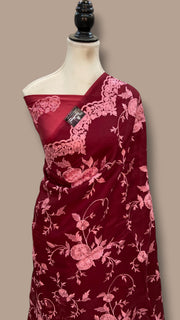 Pure Organza Chikankari Handloom Banarasi Saree - The Handlooms