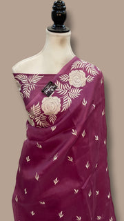 Pure Organza Chikankari Handloom Banarasi Saree - The Handlooms