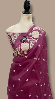 Pure Organza Chikankari Handloom Banarasi Saree - The Handlooms