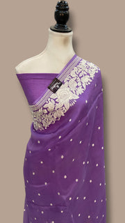Pure Organza Chikankari Handloom Banarasi Saree - The Handlooms