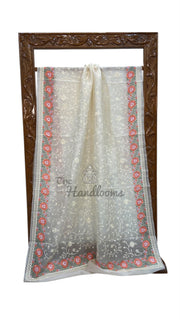 Pure Organza Chikankari Handloom Banarasi Saree - The Handlooms