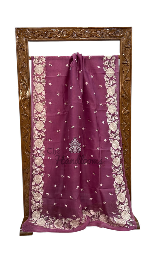 Pure Organza Chikankari Handloom Banarasi Saree - The Handlooms