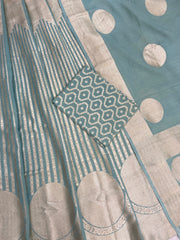 Pure Moonga Georgette Handloom Banarasi Lehenga - Unstitched - The Handlooms