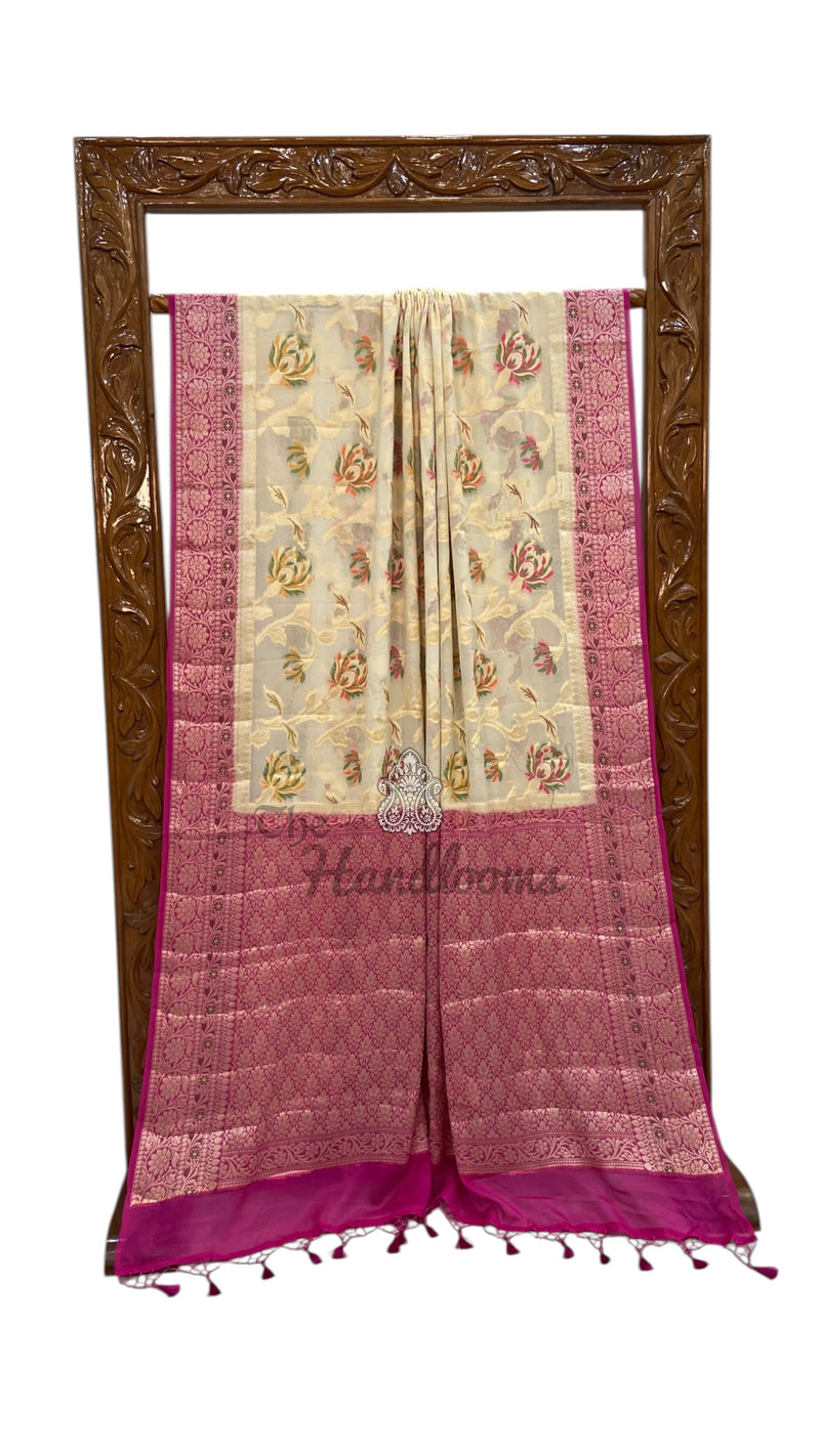 Pure Chiffon Khaddi Banarasi Saree - The Handlooms