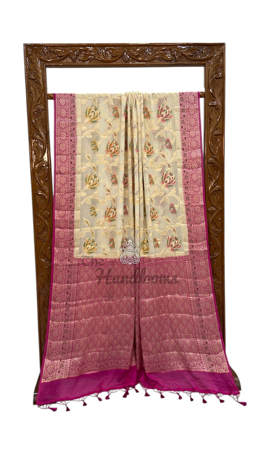 Pure Chiffon Khaddi Banarasi Saree - The Handlooms