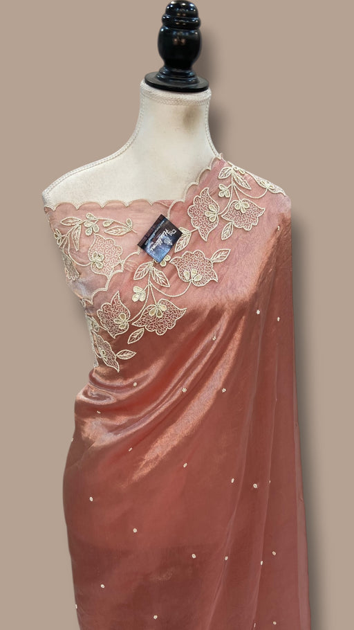 Pure Kora Tissue Handloom Banarasi Saree - Handwork - The Handlooms