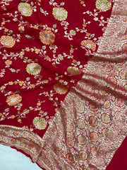 Pure Khaddi Georgette Handloom Dupatta - The Handlooms