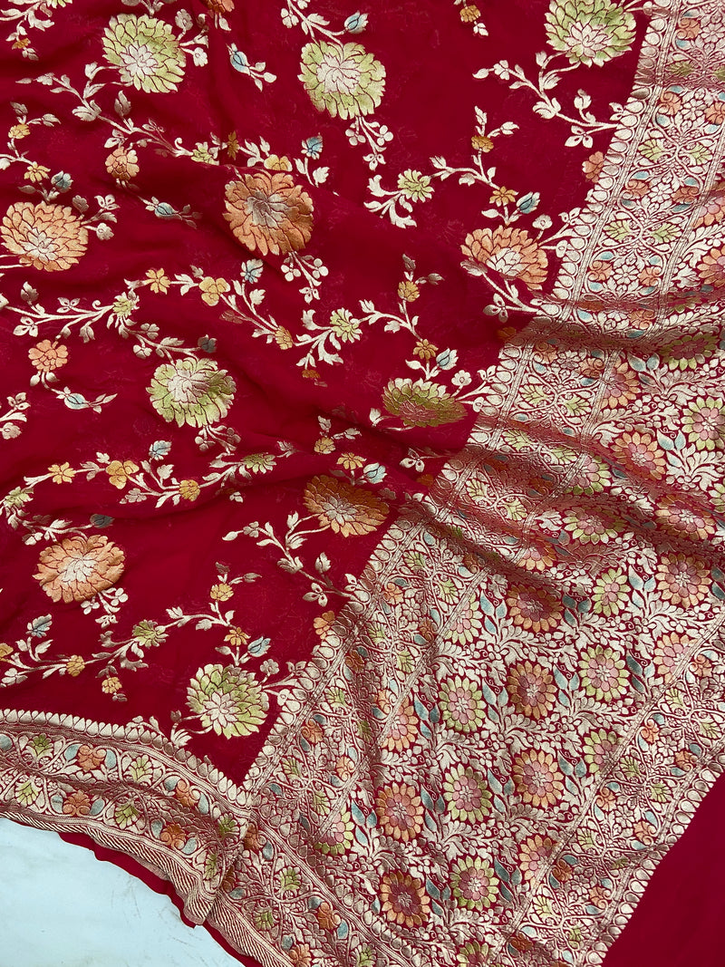 Pure Khaddi Georgette Handloom Dupatta - The Handlooms