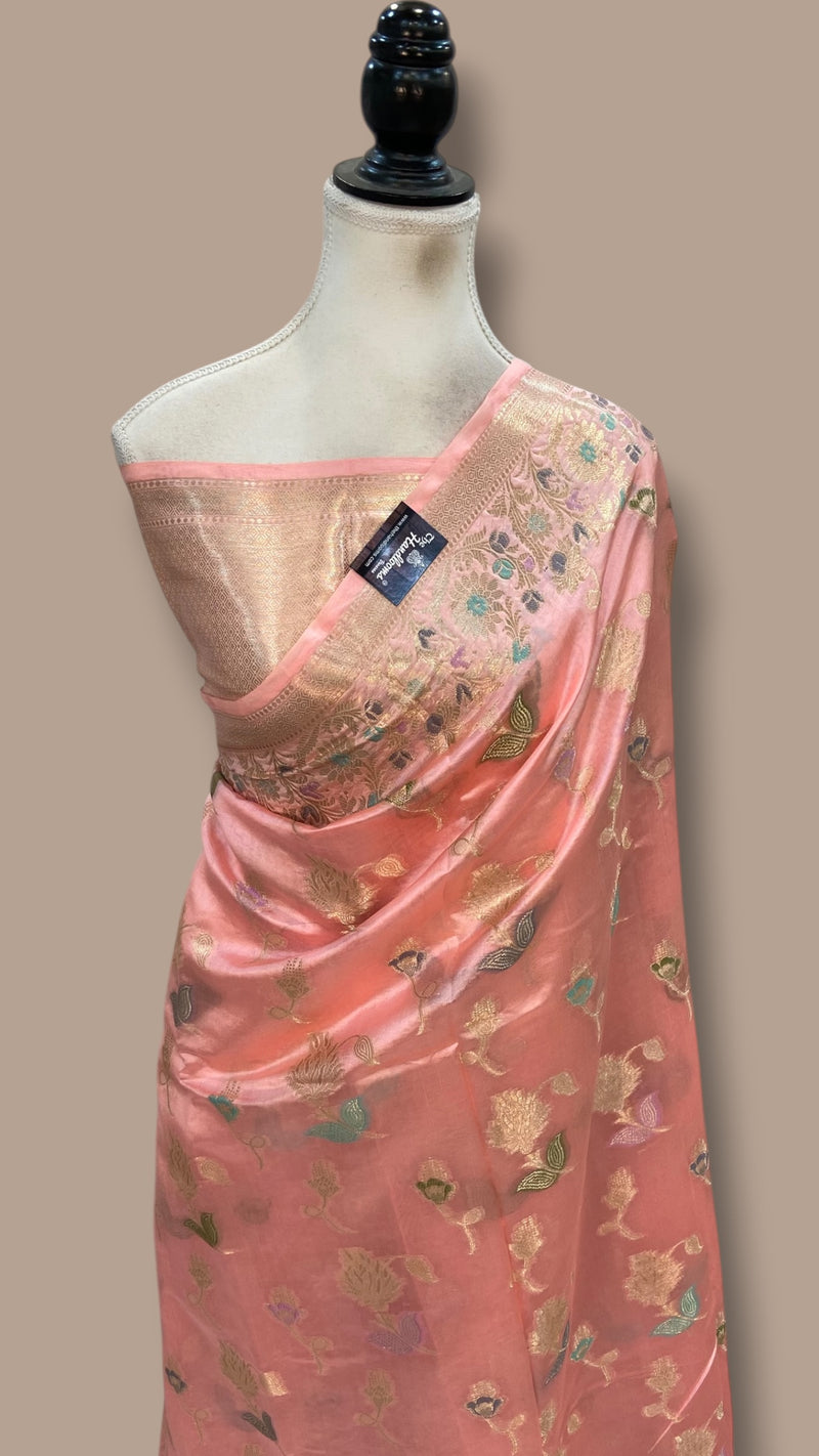Pure Dupion Silk Banarasi Saree - The Handlooms