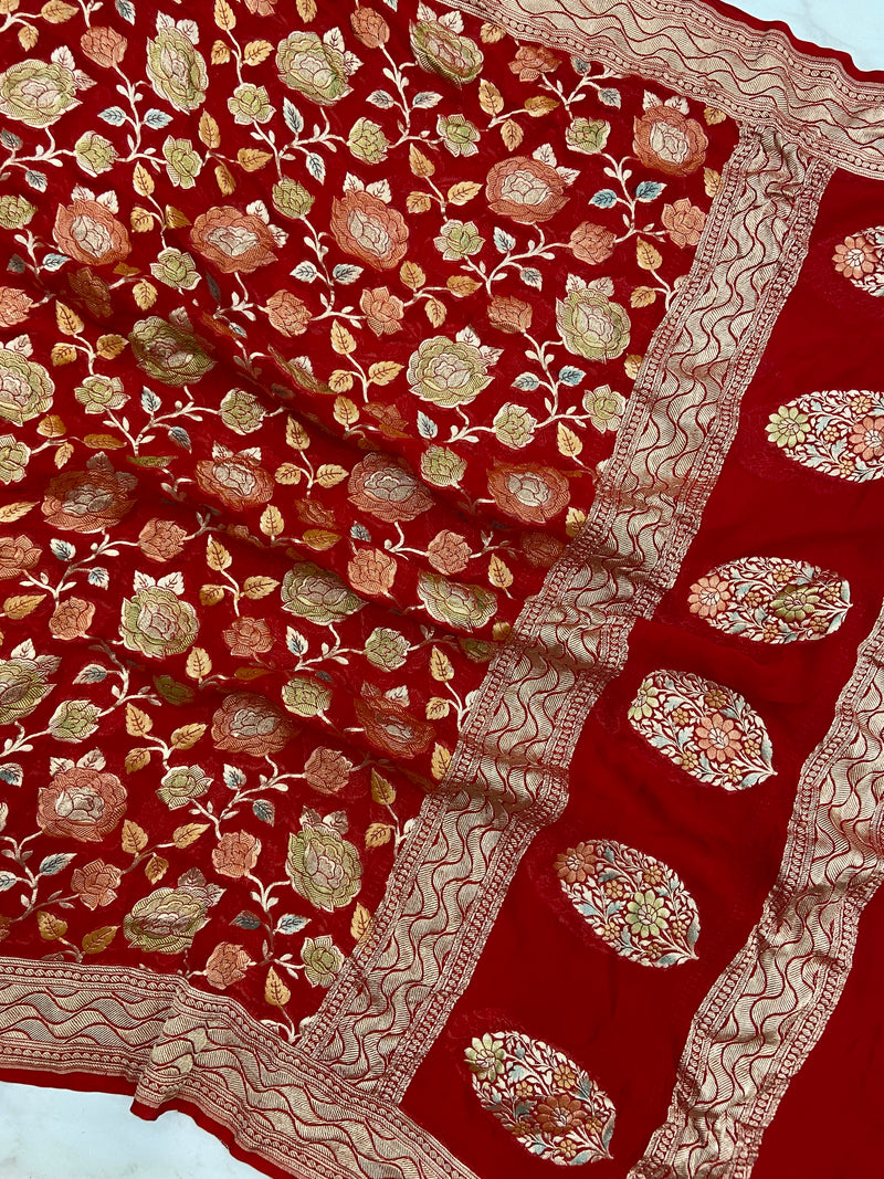 Pure Khaddi Georgette Handloom Dupatta - The Handlooms