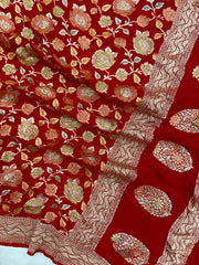 Pure Khaddi Georgette Handloom Dupatta - The Handlooms